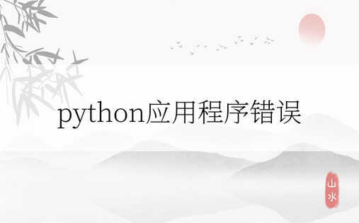 python应用程序错误
